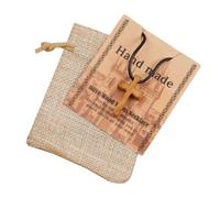Haoyull Collana con croce di preghiera e croce per riflessione in legno con crocifisso ciondolo a catena per gioielli cristiani per speranza e forza regalo