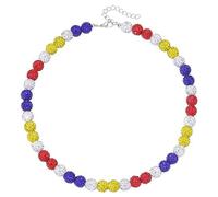 Haoyull Collana di perline Atletica Baseball Collana Strass Disco Ball Clavicola Catena Elegante Accessorio Sportivo per Atleti Competitivi, 50 cm, Blu, Bianco, Giallo, Rosso 5