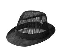 haozaikeji Cappello panama da uomo, cappello Fedora Trilby, estivo, in paglia, cappello da spiaggia, arrotolabile, jazz, cappello a tesa corta, cappello classico da gangster, protezione UV, cappello