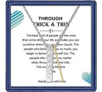 Haoze Portachiavi dell'amicizia spesso e sottile regalo sentimentale di ringraziamento per sorella BFF Jewelry, Collana spessa e sottile, color argento, 30 mm