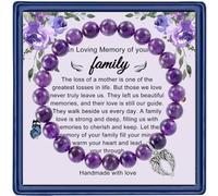 Haoze Regalo di condoglianze per la perdita della mamma, braccialetto commemorativo per la perdita di mamma, madre, padre, animale domestico, gioielli per lutto, condoglianze