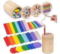 Haozozo Giochi Bambini 1 2 3 Anni, 4 in 1 Giochi Montessori 1 2 3 4 Anni, Legno Colori per Bambini 1 2 3 Anni, Gioco Bambino 1-3 Anni con Borsa per la Conservazione