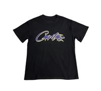 HAOZYUN Estate Rilassato Cotone Rotondo Collare Giornaliero Traspirabile Coppia Maniche Corte Uomo E Donna T-Shirt Semplice Lettera Stampa Nero T-Shirt-Color-5||x_l