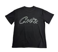 HAOZYUN Estate Rilassato Cotone Rotondo Collare Giornaliero Traspirabile Coppia Maniche Corte Uomo E Donna T-Shirt Semplice Lettera Stampa Nero T-Shirt-Color-2||x_l
