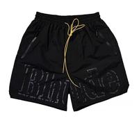 HAOZYUN High Street Trend Lettera Riflettente Pantaloncini Sportivi da Uomo Hip Hop Beach Holiday Sport Coppia Pantaloni da Basket (Color-3,XL)