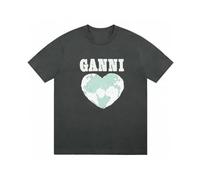 HAOZYUN Paar mit Rundem Kragen Lockeres T-Shirt Sommer Neue Buchstaben Mode Cartoon Muster Druck Männer und Frauen Fitness Kurzarm-Color-3||x_s