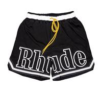 HAOZYUN Pantaloni da Basket da Spiaggia A Cinque Punti, Versatili da Uomo E Donna, Pantaloncini da Coppia, Coulisse Trendy High Street, Hip-Hop Riflettente Lettera-Color-6||S