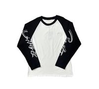 HAOZYUN T-Shirt A Maniche Lunghe A Maniche Lunghe con Stampa Casual Casual di Tendenza Primavera E Estate-Color-1||S