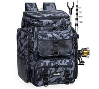Hap Tim 42L Angel Backpack con 2 Rod Holder Multi-Tasche Grande Borsa da Angela Accessori con Separatore Removabile Regali di Natale degli uomini (FB-2308-CM-EU)