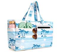Hap Tim Borsa da spiaggia impermeabile XXL, con scomparto umido e cerniera, grande capacità, a prova di sabbia, borsa da viaggio, leggera, pieghevole, da donna, per nuoto, shopping, palestra (BB-TW)