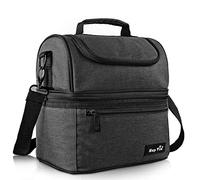 Hap Tim Borsa Termica Borsa Pranzo con Tracolla Grande Capacità Borsa Termica pasto per la a scuola - Grigio scuro (UK-LB-16040-DG)