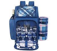 Hap Tim Zaino da picnic per 4 persone con coperta in pile e scomparto K¡§ 1 l (36079-BL)