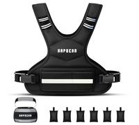HAPBEAR Giubbotto Zavorrato Regolabile 1,8-4,5 kg, Gilet con Pesi Unisex con 6 Sacchetti in Sabbia di Ferro e Tasca Grande, Ideale per Palestra, Allenamento, Crossfit (Nero, con tasca per kettlebell)