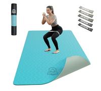 HAPBEAR Tappetino da Yoga Extra Large - 183 cm x 91 cm x 6 mm, TPE Antiscivolo, per Allenamenti a Casa, Yoga, Pilates e Stretching, Resistente, Ecologico,Inclusi Bande di Resistenza e Borsa da Portare