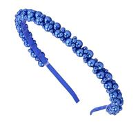 Hapdoo Cerchietto per capelli con perle blu reale, per donne e ragazze, grazioso cerchietto con perle finte per matrimonio e sposa, accessori per capelli alla moda per compleanno