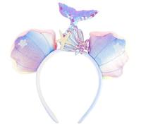 Hapdoo Cerchietto viola a coda di sirena, accessorio per capelli da sirena glitterato, per donne e ragazze, con stelle marine, conchiglie, sirenette, decorazioni per compleanni, regali