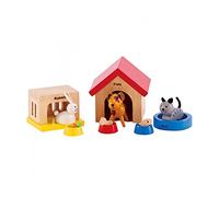 ANIMALI DOMESTICI in legno accessorio per casa delle bambole HAPE Happy Family