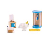 Hape Bagno con doccia per la casa delle bambole|Mobili in miniatura di qualità | Per gioco di ruolo dai 3 anni