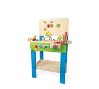 Hape Banco da Lavoro | in Legno con Attrezzi Giocattolo | 35 Pezzi| Adatto a Bambini dai 3 Anni in su