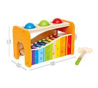 BANCO PALLINA E XILOFONO in legno banco musicale palline martello xilofono HAPE