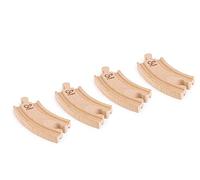 Hape Binari in legno curvi corti compatibili a incastro | 4 pezzi in legno di faggio per espansione ferrovia adatti dai 3 anni