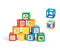 Hape Blocchi di legno impilabili per bambini | Set educativo Montessori | 10 pezzi con bordi in silicone