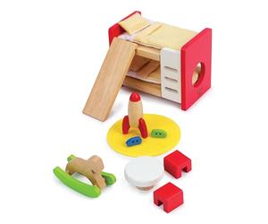 Hape Cameretta dei bambini per la casa delle bambole | Mobili e accessori in legno di qualità | Per gioco di ruolo dai 3 anni