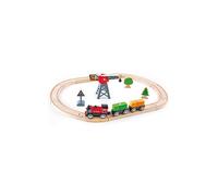 Hape - Cargo Delivery Loop Pista Treno con Gru e Set Locomotiva a Batteria, Mult
