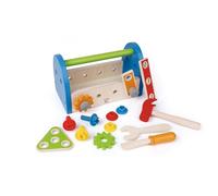 Hape Cassetta degli Attrezzi | In legno, con maniglia e utensili realistici | Giocattolo per bambini dai 3 anni