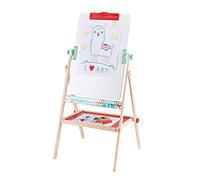 Hape Cavalletto in piedi a 2 lati con lavagna a gesso e lavagna bianca, include 4 gessetti, 2 pennarelli e una lavagna in gomma