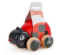 Hape Coccinella Spingi&Tira - Animali in legno trainabili con cordino e rotelle - Push&Pull Toys per bambini dai 12 mesi