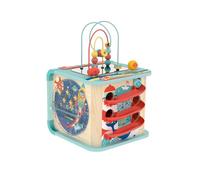 Hape - Cubo Magico Esplora e Impara - Gioco Multiattività in Legno per stimolare Le abilità motorie dei Bambini dai 12 Mesi in su