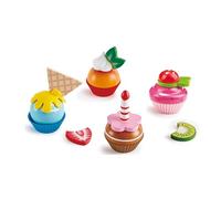 CUPCAKES pasticcini HAPE gioco di imitazione IN LEGNO cucina 18 PEZZI candela fr
