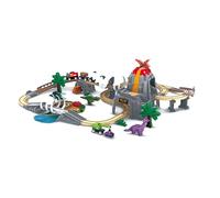 Hape Dino Railway Adventure, set ferroviario in legno, per bambini dai 3 anni in su