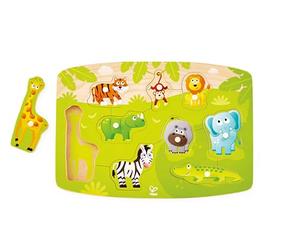 Hape E1405 Jungle Animal Wooden Peg Puzzle - Educational Toy