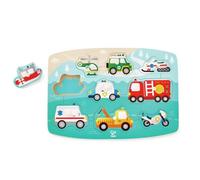 Hape E1406 Emergency Services Wooden Peg Puzzle - Educational Toy