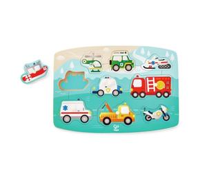 Hape E1406 Emergency Services Wooden Peg Puzzle - Educational Toy