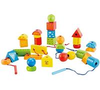 Hape Forme da Infilare - Gioco Educativo con Blocchi in Legno per Infilare, Impilare e Contare