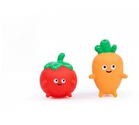 Hape Giocattolo da bagno per gli amanti delle verdure, statuette da bagno, carota e pomodoro, animali da spruzzo, giocattolo per l'acqua senza BPA, divertenti figure da bagno per bambini dai 12 mesi