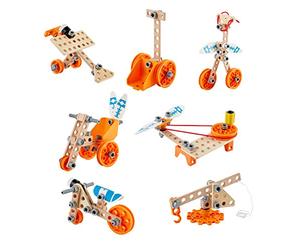 Hape Junior Inventor - Kit Deluxe per Esperimenti - 57 pezzi da costruzione e strumenti per piccoli inventori dai 4 anni in su