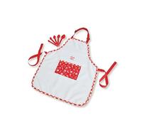 Hape - Kit da Chef con cappello da cuoco, grembiule, guanto da forno e misurini per gioco di ruolo bambini dai 3 anni in su