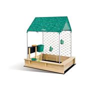 Hape Kit da Giardino per Bambini, Sabbiera, Cucina, cavalletto e Tetto Rimovibile, Giochi da Esterno per Bambini