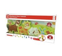 Hape Numeri e animali della fattoria - Set di Puzzle Tematici per Bambini, Gioco di Logica e Sviluppo delle Abilità Motorie