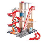 Hape Pista acrobatica con stazione di ricarica | Circuito per auto da corsa a 3 livelli con garage e loop dai 3 anni in su