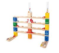 Hape Quadrilla - Set codifica di base | Pista per biglie in legno di ultima generazione per imparare il Coding giocando dai 6 anni in su