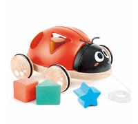 COCCINELLA CON FORMINE ad incastro HAPE in legno e plastica E0364 età 12 mesi +