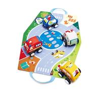 SET AUTO DI PELUCHE per bambini HAPE gioco morbido PULL BACK età 6 mesi +