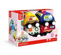 SET AUTO DI PELUCHE per bambini HAPE gioco morbido PULL BACK età 6 mesi +
