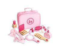 Hape Set di Bellezza Finti Prodotti per Capelli, Unghie e Make up - Cosmetici Giocattolo in Legno per Gioco di Ruolo dai 3 Anni