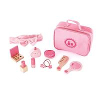 Hape Set di Bellezza Finti Prodotti per Capelli, Unghie e Make up - Cosmetici Giocattolo in Legno per Gioco di Ruolo dai 3 Anni
